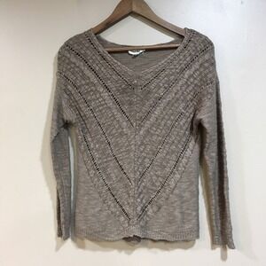 Cloudchaser Open Knit Pointelle Sweater Womens M Brown Forest Fairy Cottagecore